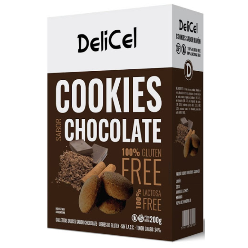 Delicel Cookies Sabor Chocolate 200g. Libre De Gluten