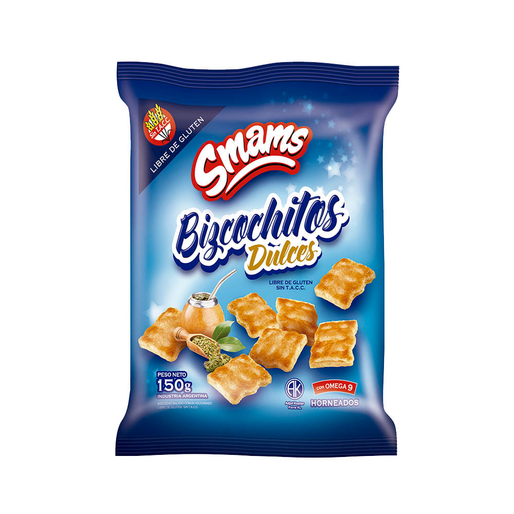 SMAMS Bizcochitos Agridulces x 150g. Libre De Gluten. 