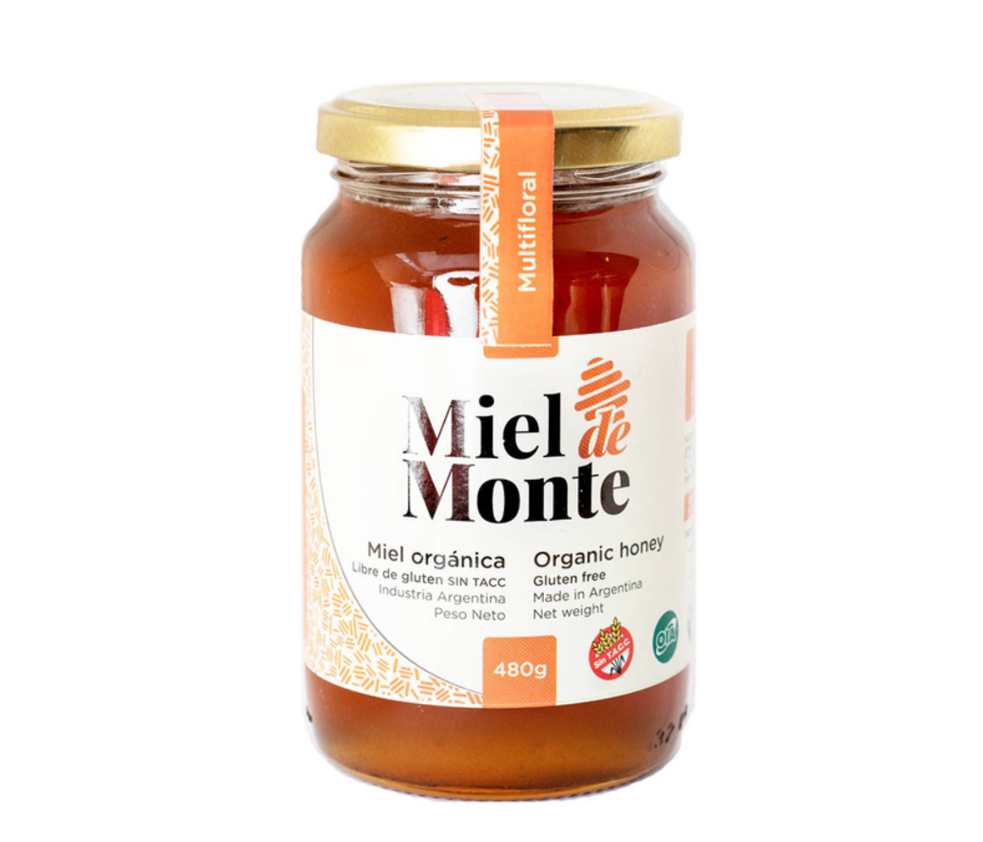 Miel De Monte Multifloral 480g Orgánica. Libre De Gluten